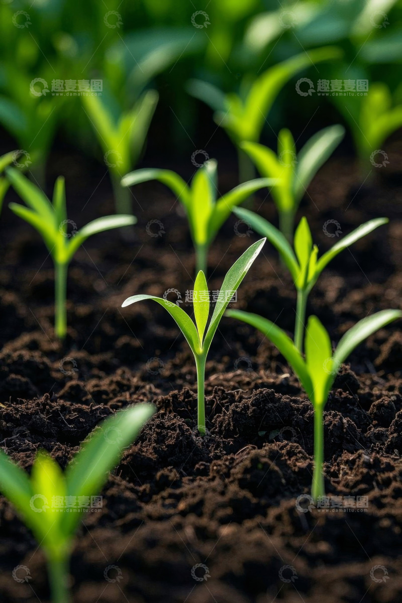 高清大图下载【趣麦麦图】土壤中生长的嫩绿植物
