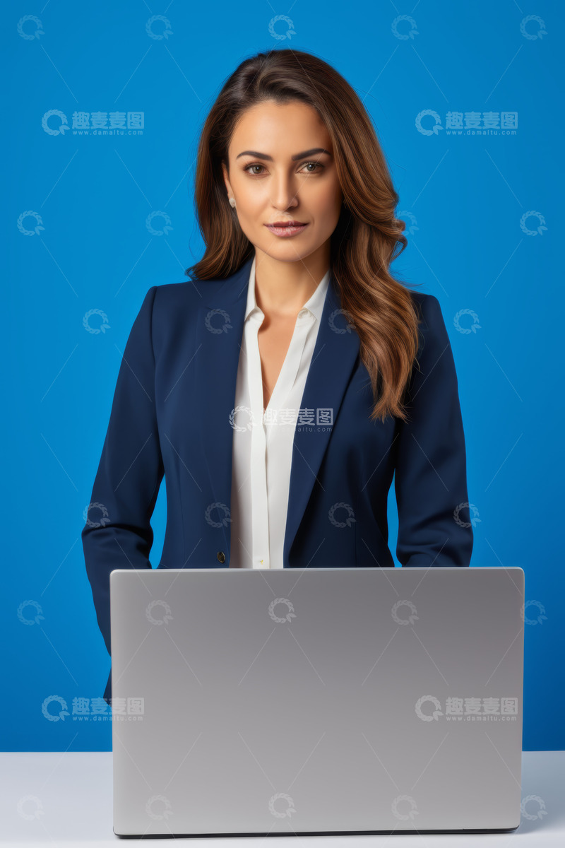 高清大图下载【趣麦麦图】职业女性使用笔记本电脑
