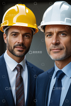 戴安全帽的商务人士肖像