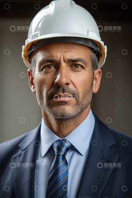 戴安全帽的商务男士肖像