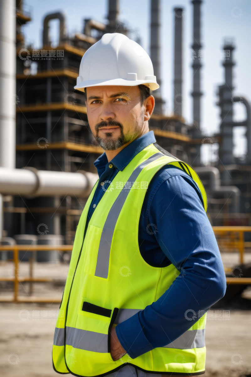 高清大图下载【趣麦麦图】工业场地工程师肖像