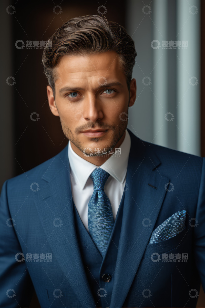 高清大图下载【趣麦麦图】商务男士西装肖像特写