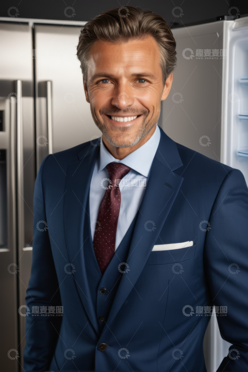 高清大图下载【趣麦麦图】西装男士微笑近景