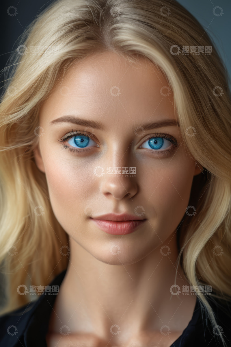 高清大图下载【趣麦麦图】金发碧眼女性面部特写