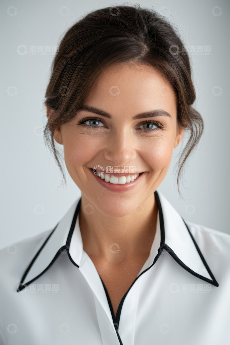 高清大图下载【趣麦麦图】微笑女性职业装半身像