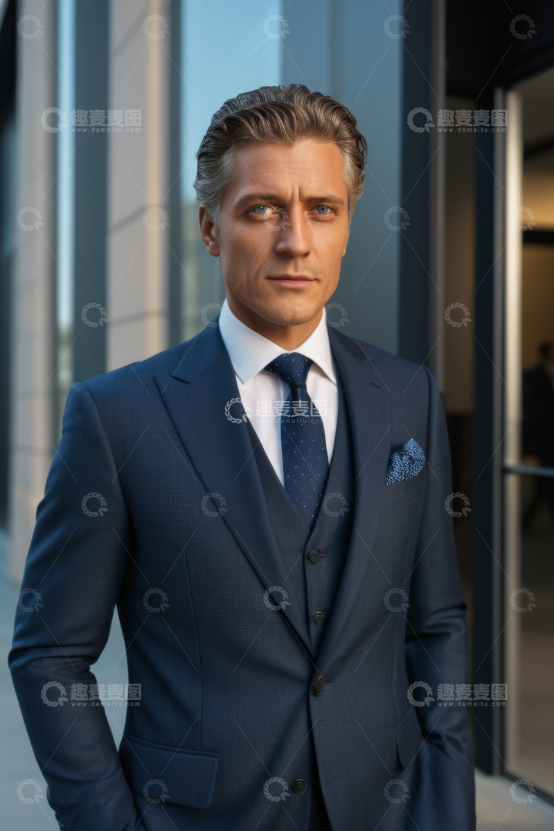高清大图下载【趣麦麦图】身着西装的商务男士肖像