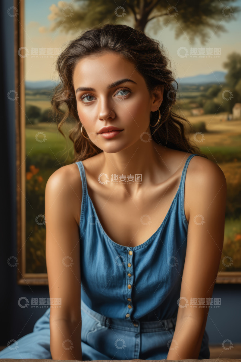 高清大图下载【趣麦麦图】年轻女子半身肖像特写