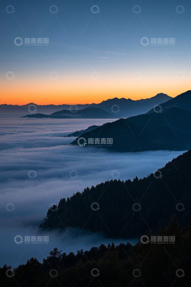 高清大图下载【趣麦麦图】山峦云海日出自然风光