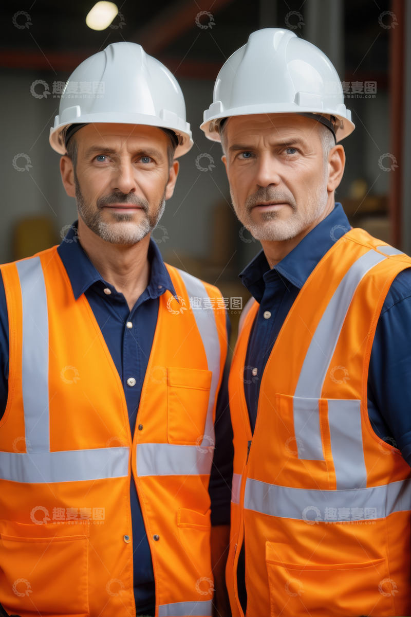 高清大图下载【趣麦麦图】两名穿着工装的工程师