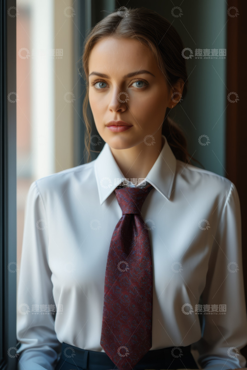 高清大图下载【趣麦麦图】身着正装的年轻女性肖像