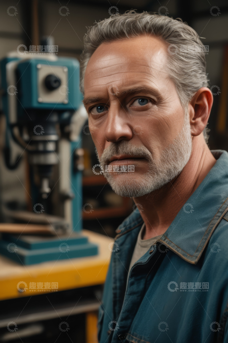 高清大图下载【趣麦麦图】车间工人近景肖像