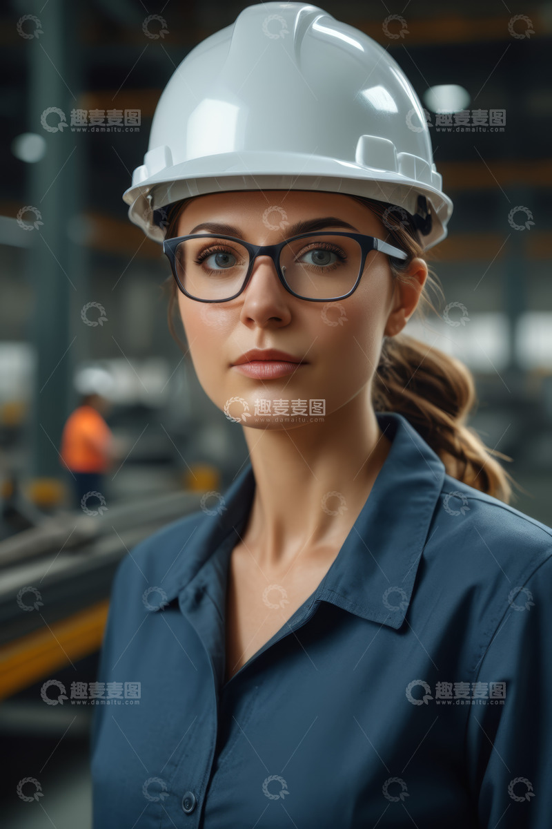高清大图下载【趣麦麦图】工厂女性工程师工作肖像