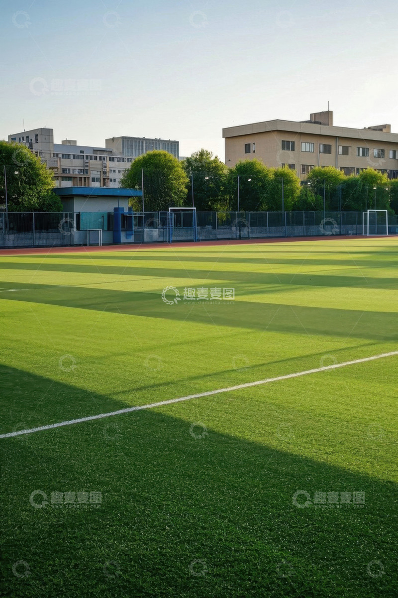 高清大图下载【趣麦麦图】户外足球场及周边建筑景观