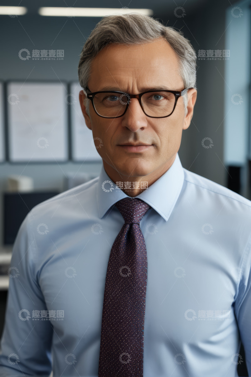高清大图下载【趣麦麦图】办公室内商务男士正装肖像