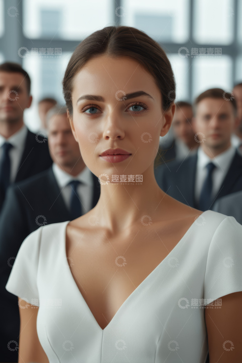 高清大图下载【趣麦麦图】商务场合中的女性及身后团队