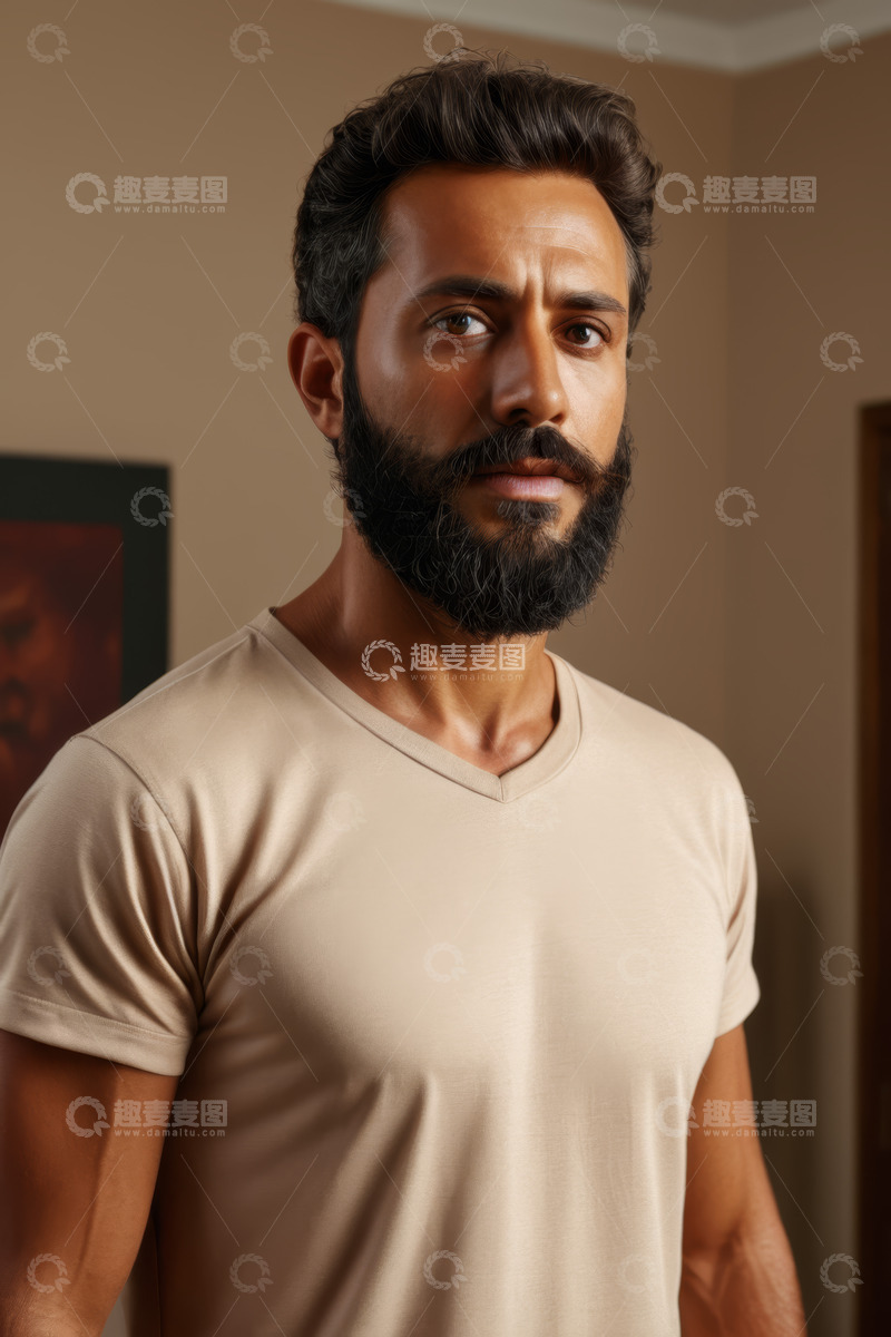 高清大图下载【趣麦麦图】室内男士肖像特写
