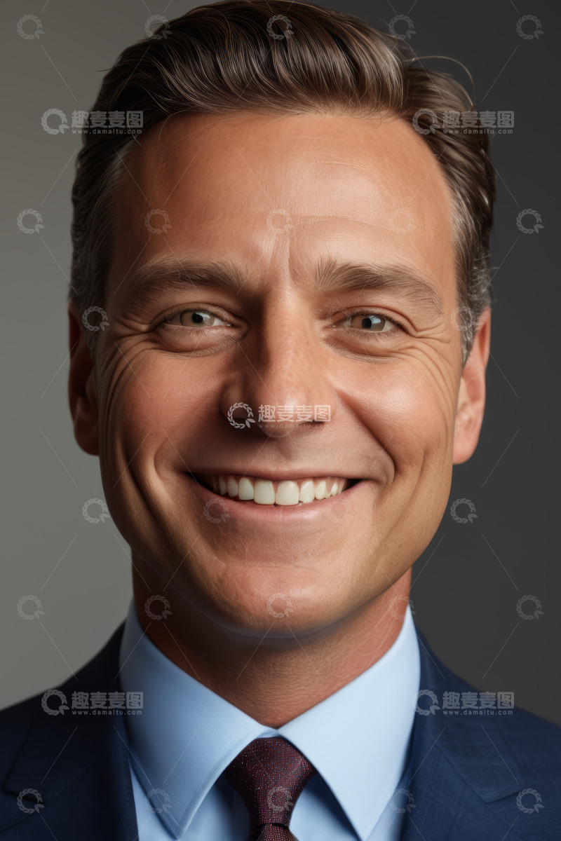 高清大图下载【趣麦麦图】穿西装微笑的商务男士肖像