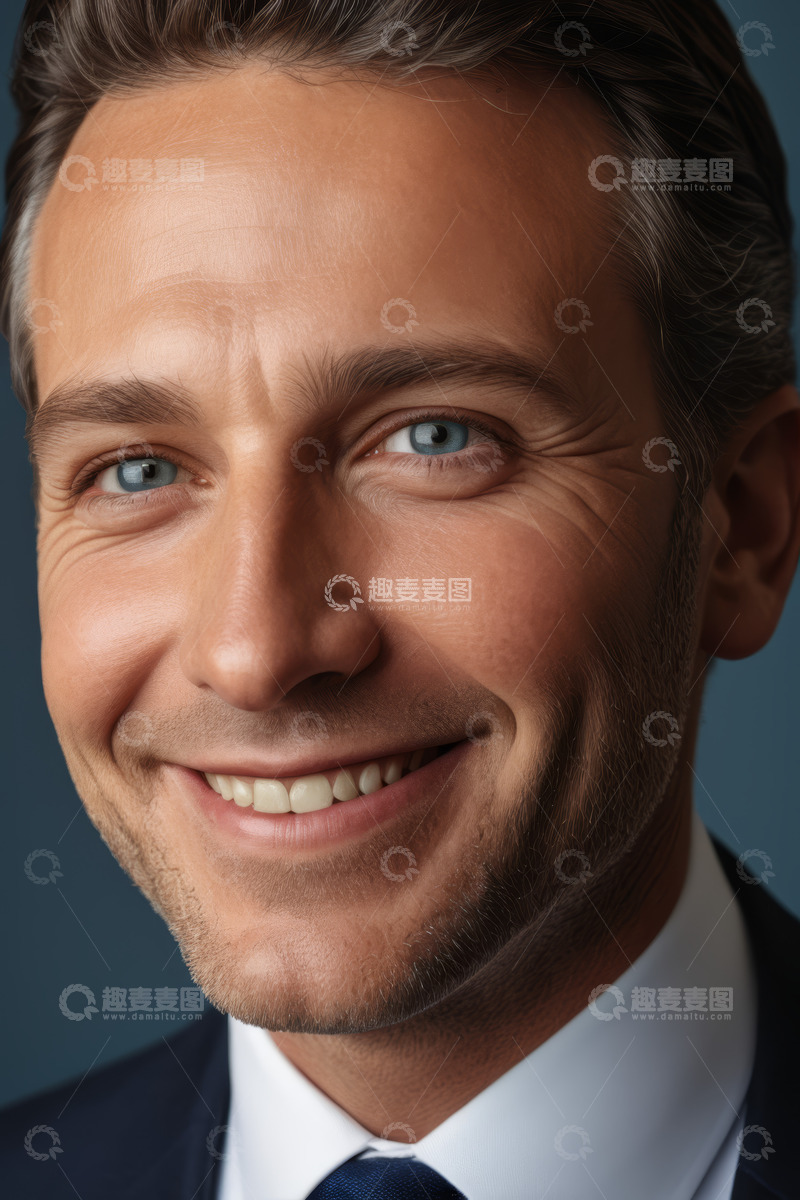 高清大图下载【趣麦麦图】微笑商务男士特写肖像