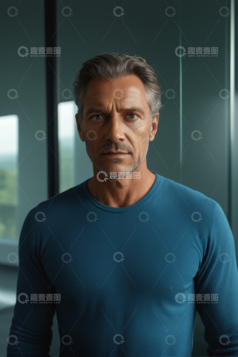 高清大图下载【趣麦麦图】成熟男人室内正面肖像