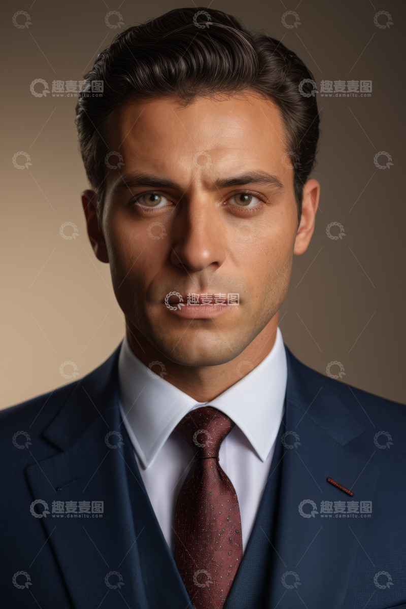 高清大图下载【趣麦麦图】穿着西装的男士正面肖像