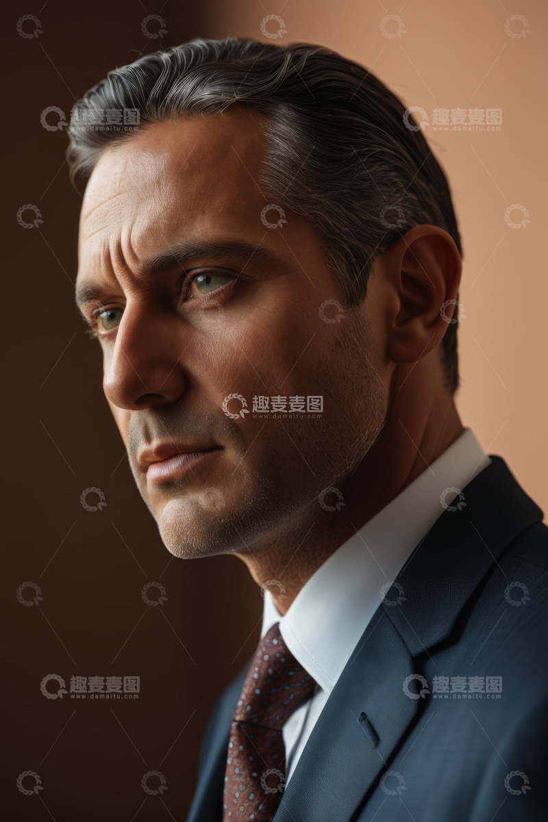 高清大图下载【趣麦麦图】商务男士侧面肖像