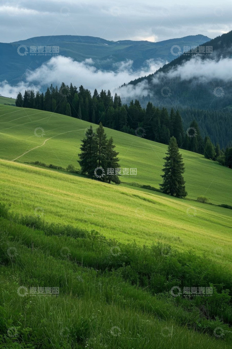 高清大图下载【趣麦麦图】山间草地森林自然风光