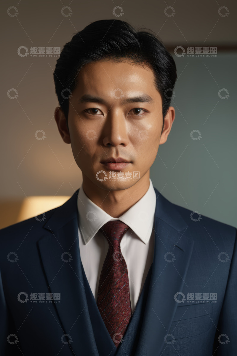 高清大图下载【趣麦麦图】亚洲成年男商人正装肖像