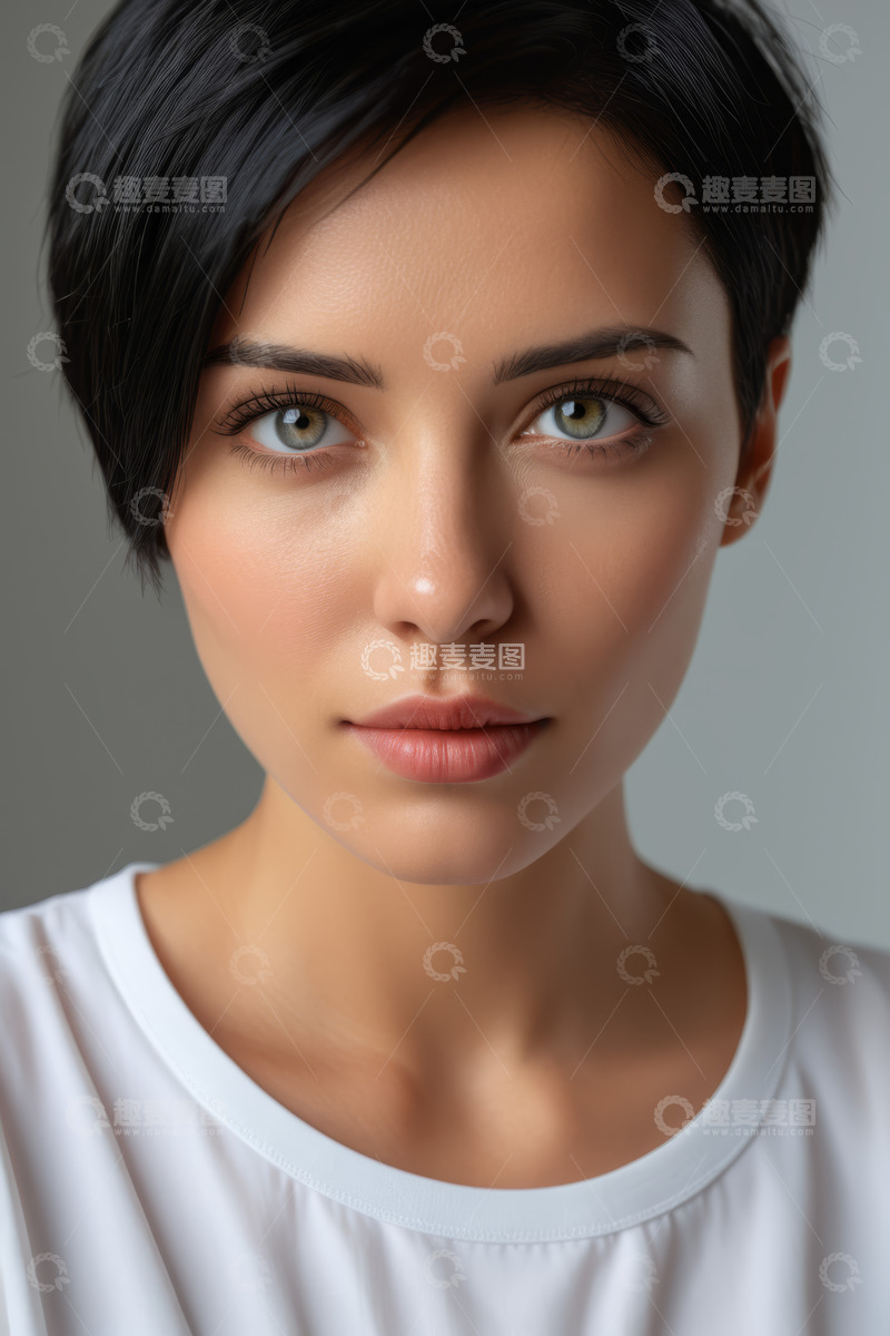 高清大图下载【趣麦麦图】年轻女性面部特写肖像