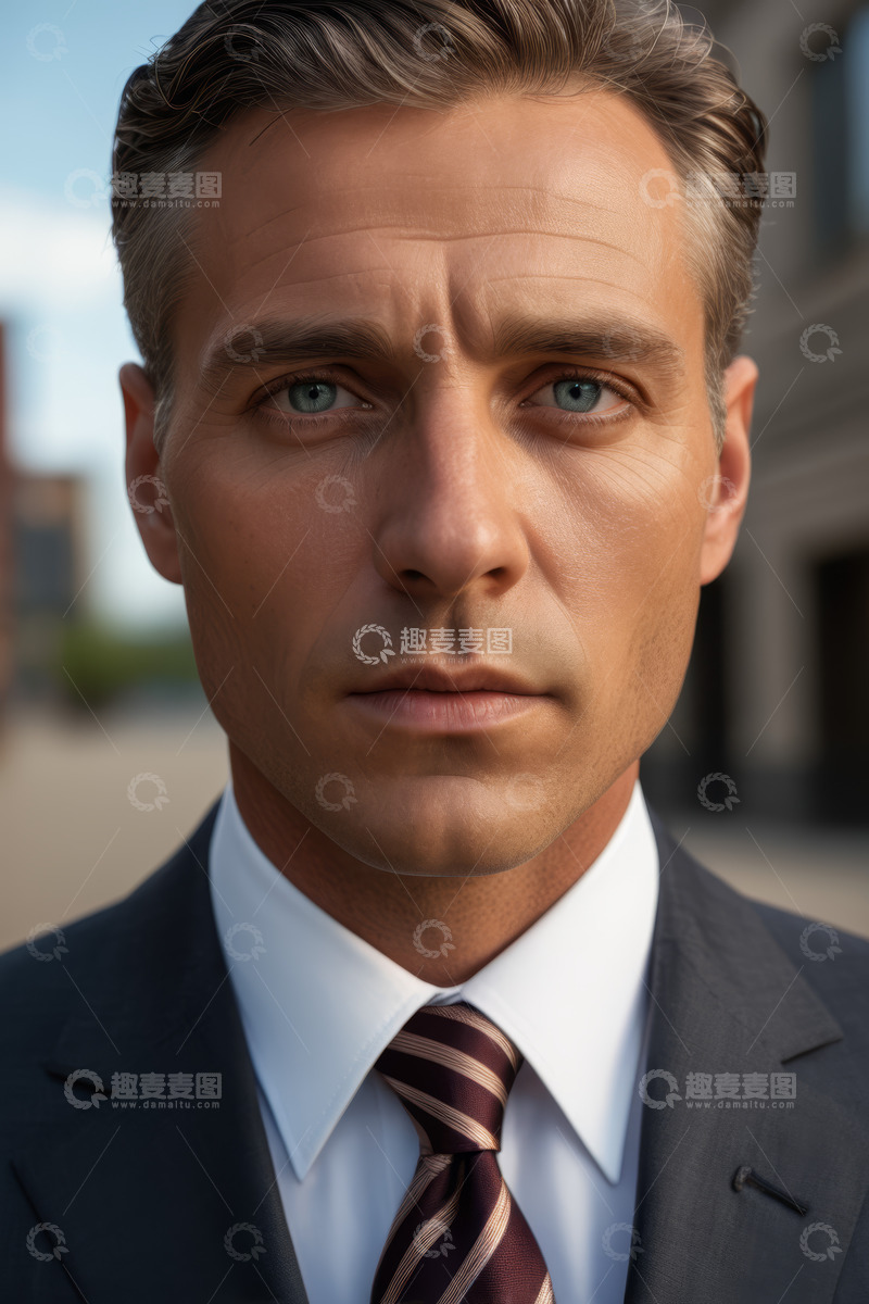 高清大图下载【趣麦麦图】西装革履男士近景肖像