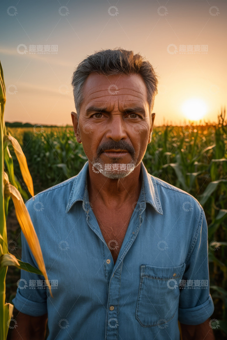 农田里的农民肖像