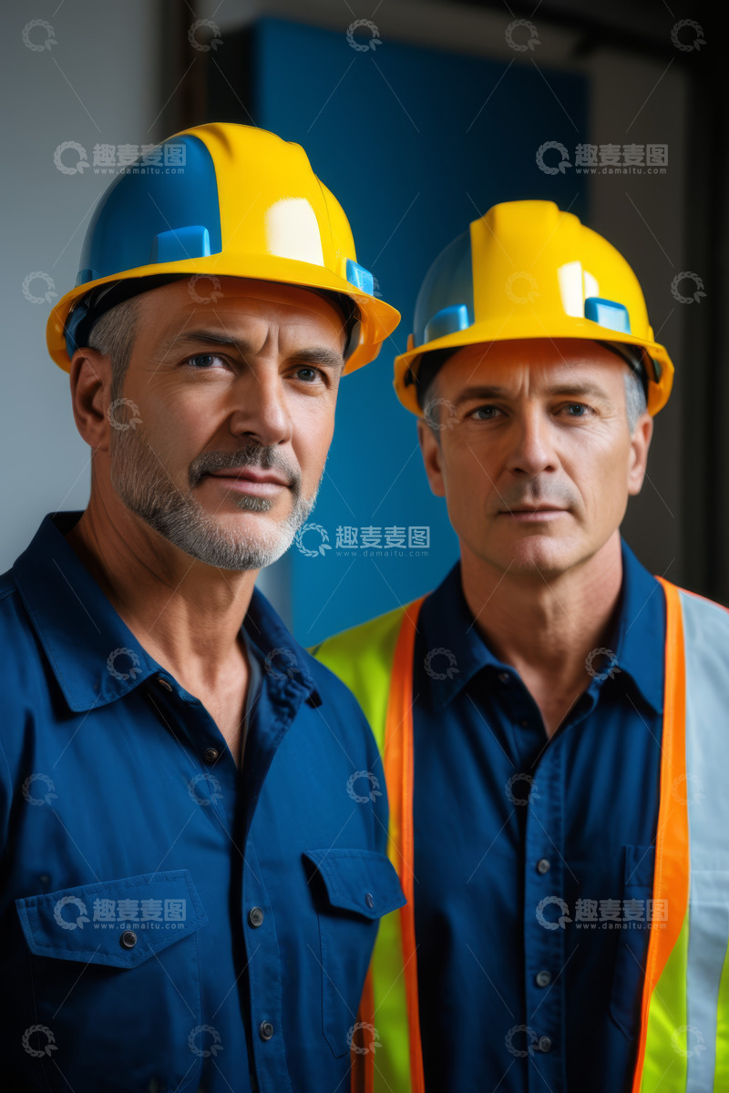 高清大图下载【趣麦麦图】两位工人或工程师工作形象