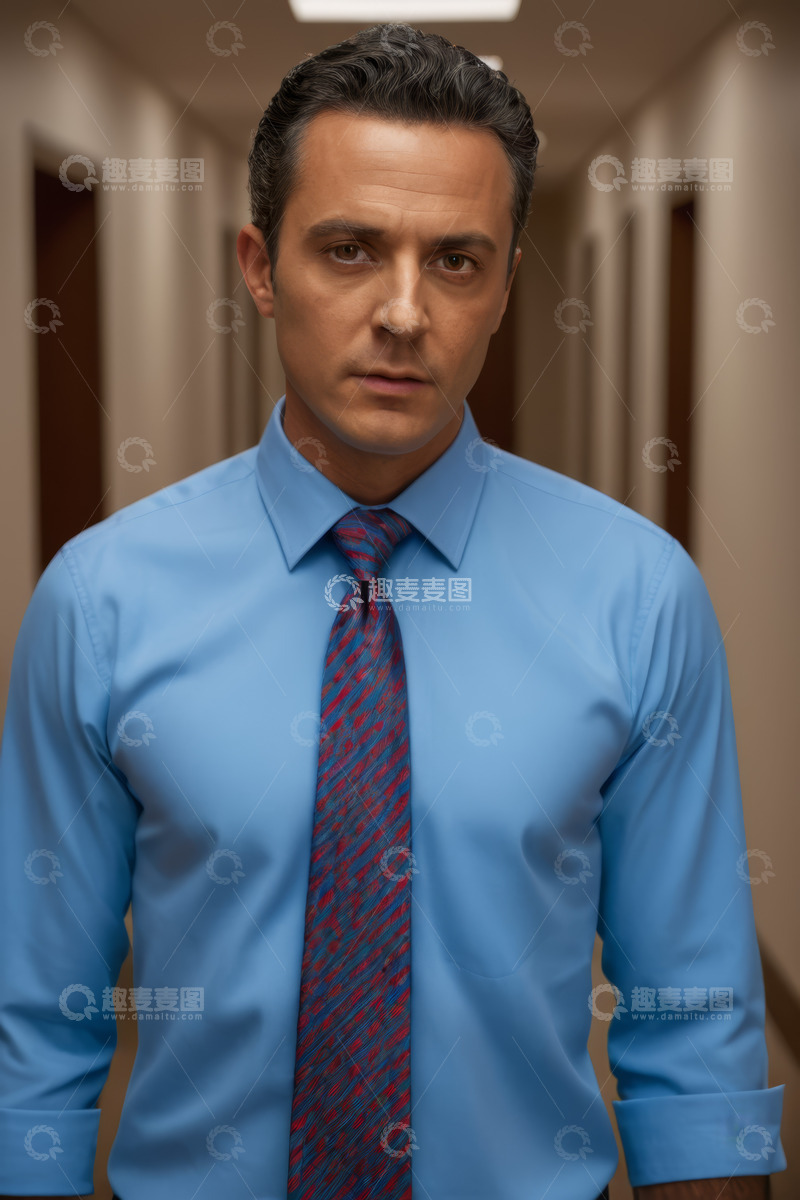 高清大图下载【趣麦麦图】走廊中的商务男士肖像