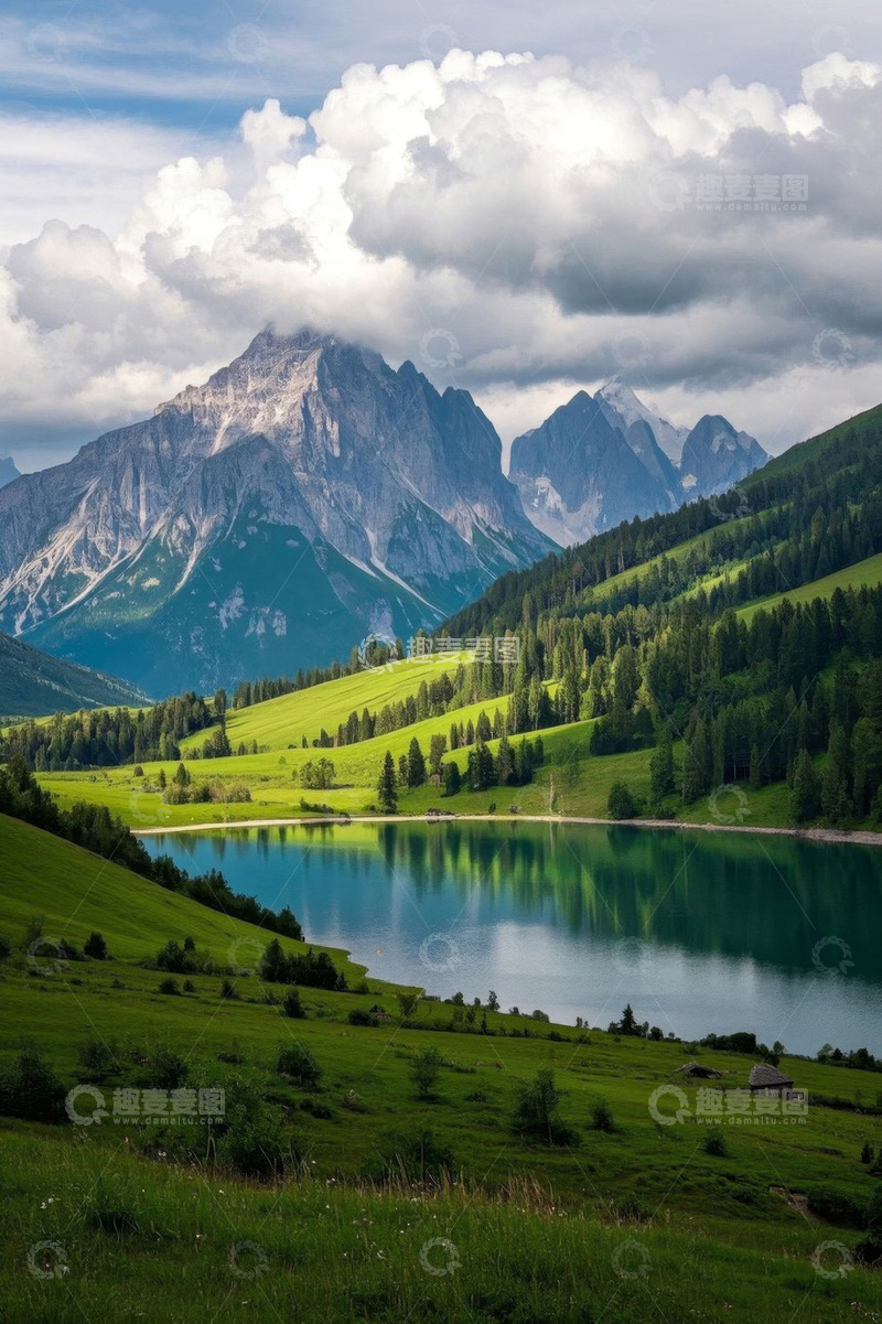高清大图下载【趣麦麦图】山间湖泊自然风光景色