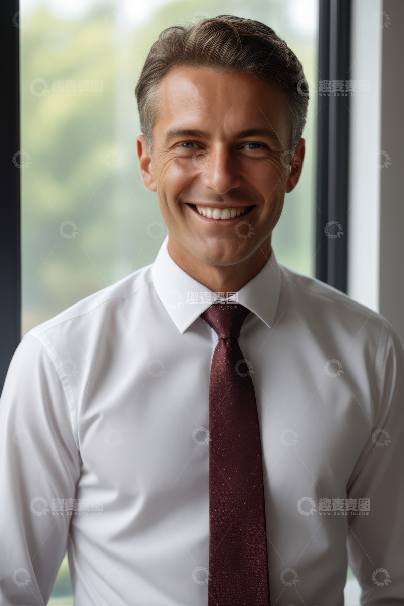 高清大图下载【趣麦麦图】穿着正装微笑的商务男士