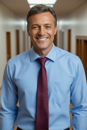 商务男士走廊微笑肖像