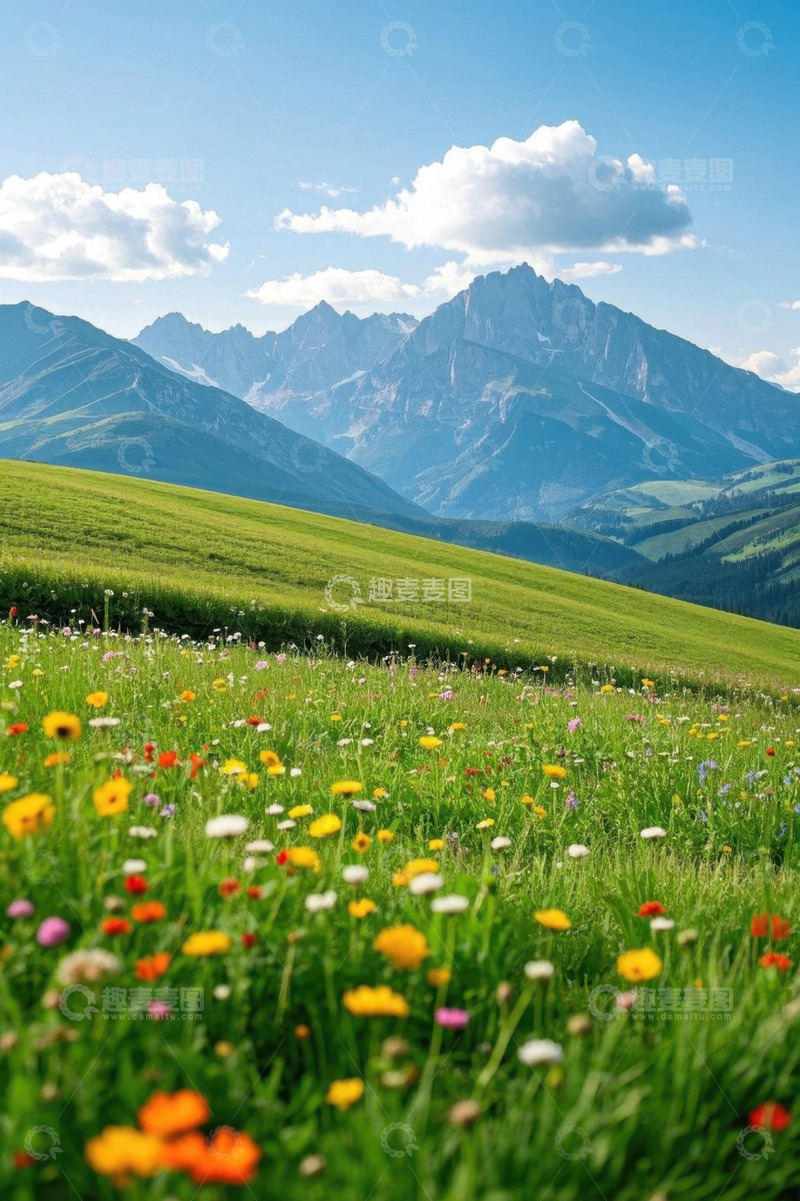 高清大图下载【趣麦麦图】山间草地野花自然风光