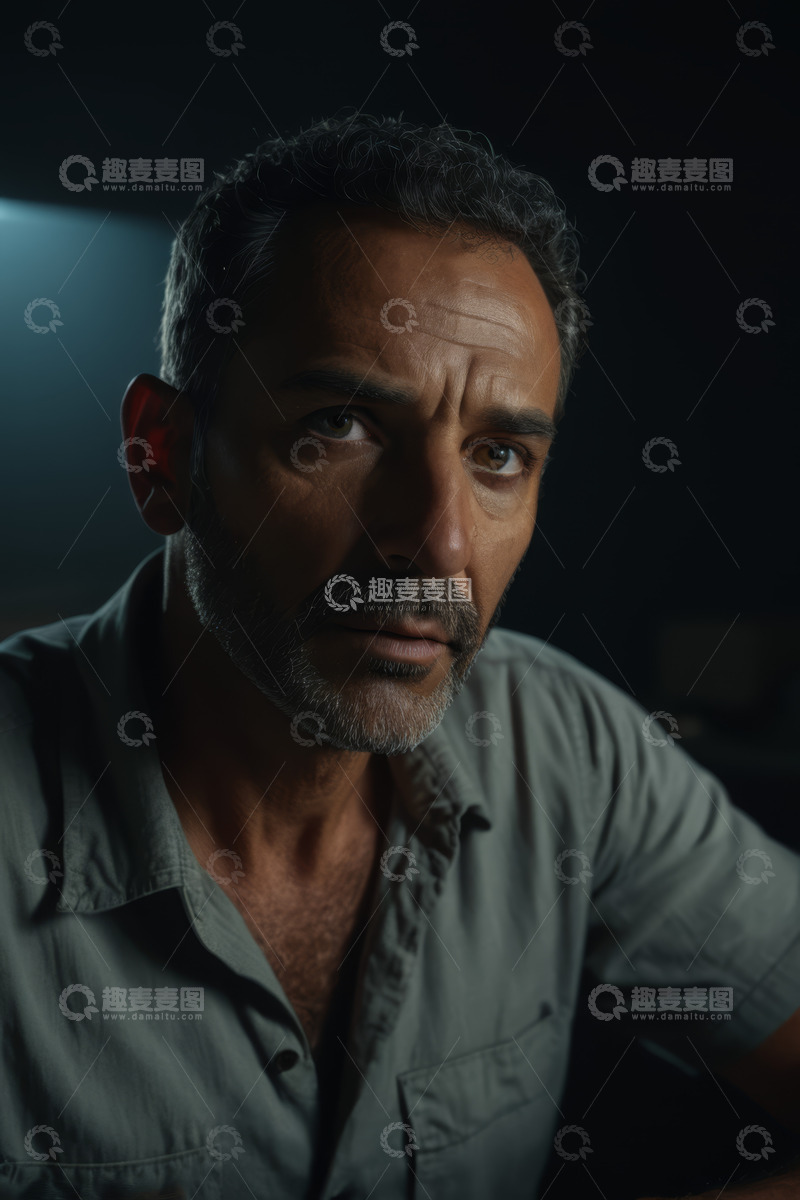 高清大图下载【趣麦麦图】中年男性人物肖像特写