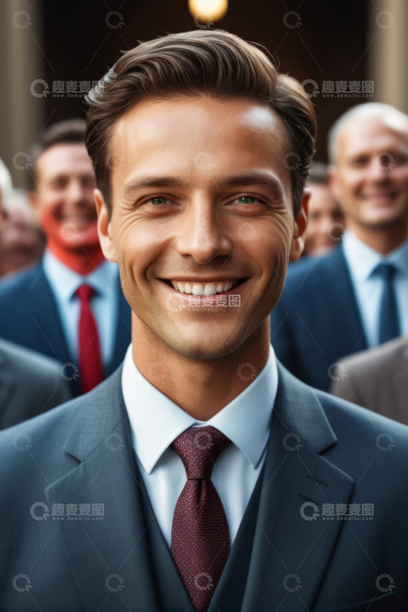 高清大图下载【趣麦麦图】微笑商务男士近景肖像