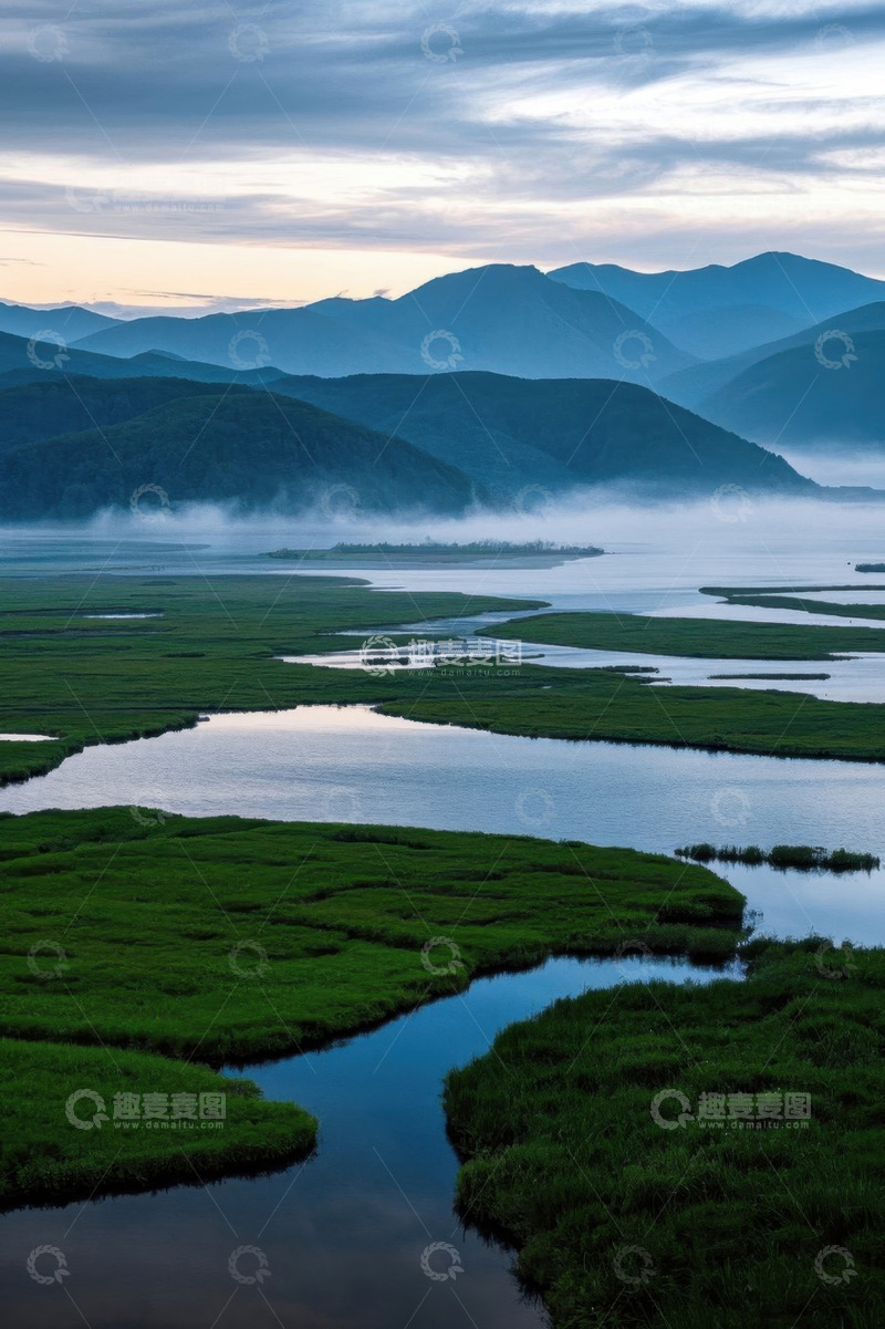 高清大图下载【趣麦麦图】山水间湿地自然风光