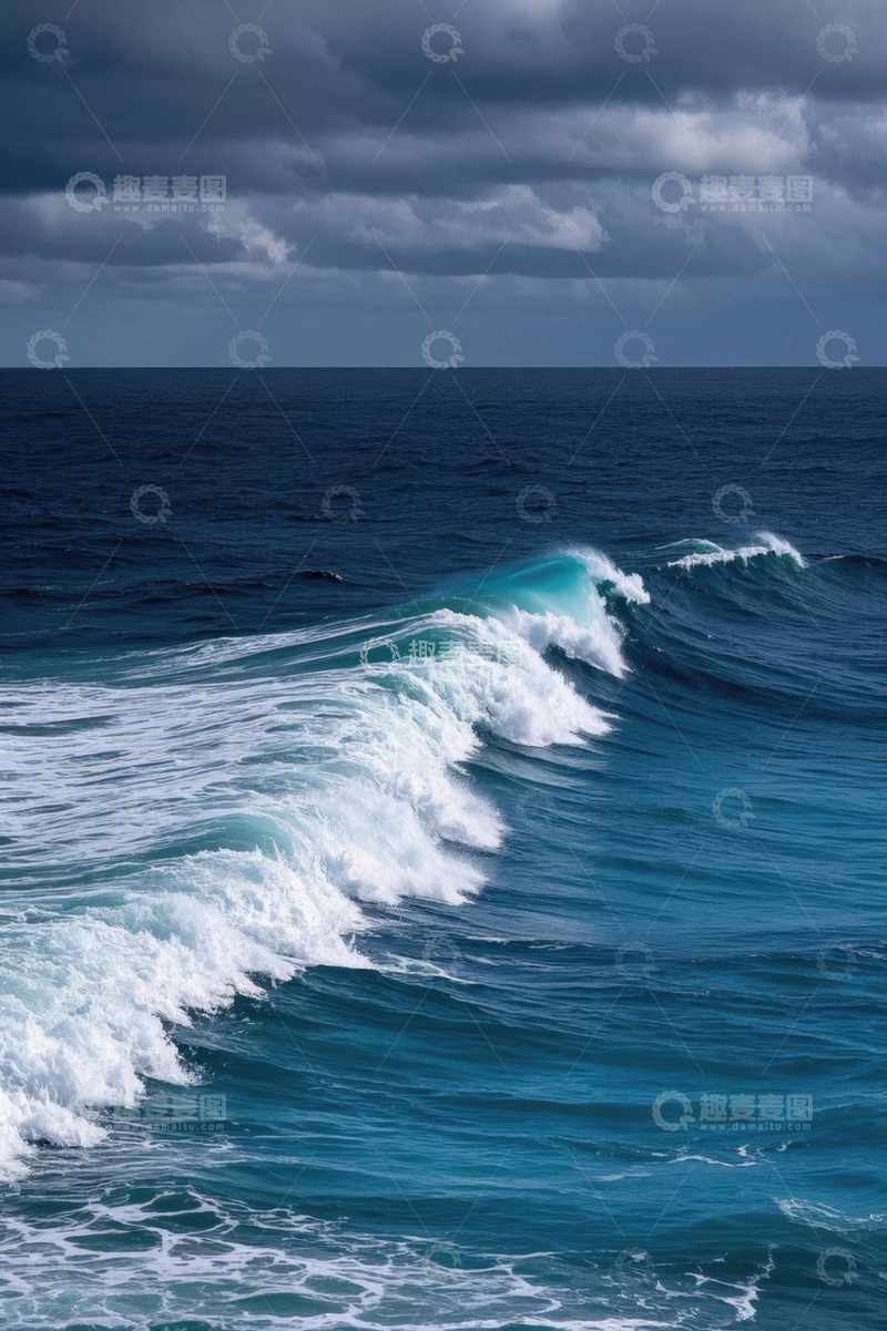 高清大图下载【趣麦麦图】海洋上翻涌的波浪景象