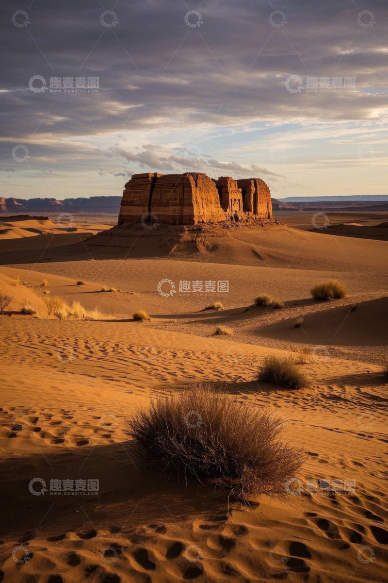 高清大图下载【趣麦麦图】沙漠中的岩石景观