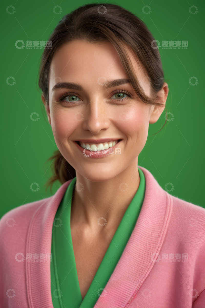 高清大图下载【趣麦麦图】微笑女性半身像素材