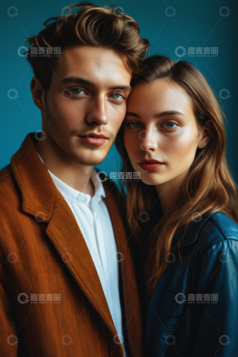 高清大图下载【趣麦麦图】男女亲密依偎肖像