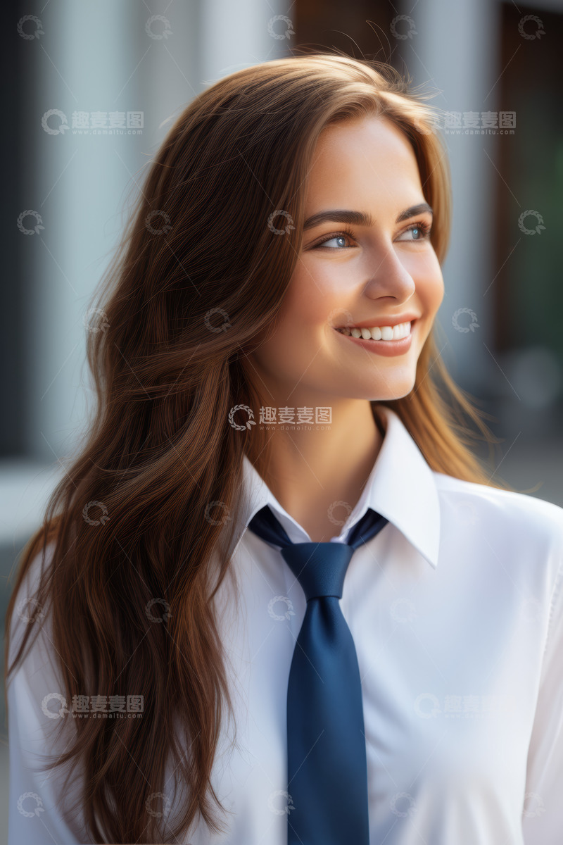 高清大图下载【趣麦麦图】微笑女性职业装半身像