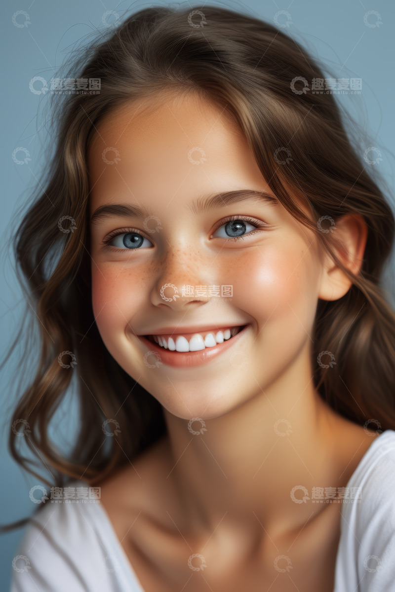 高清大图下载【趣麦麦图】微笑女孩特写人像素材