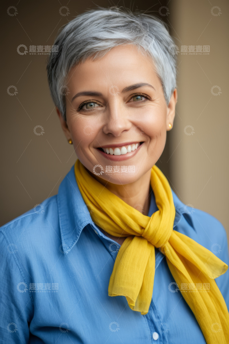 高清大图下载【趣麦麦图】成熟女性微笑肖像