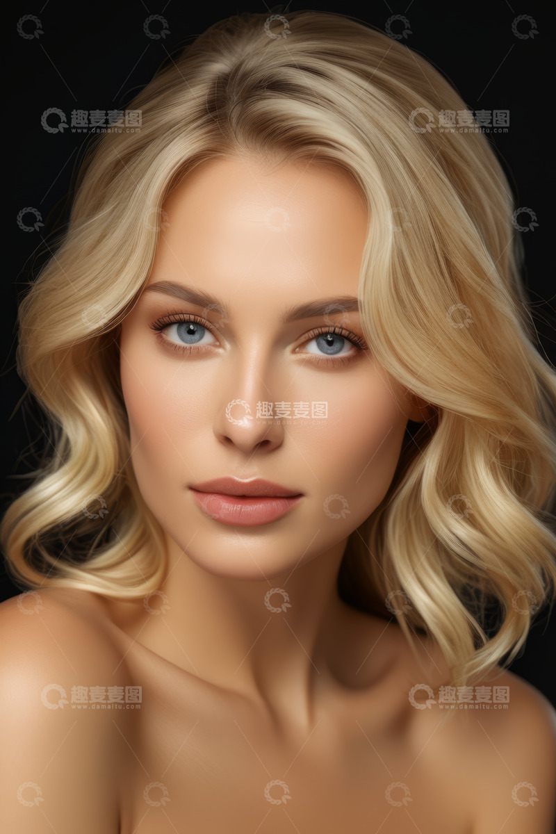 高清大图下载【趣麦麦图】金发碧眼女性肖像