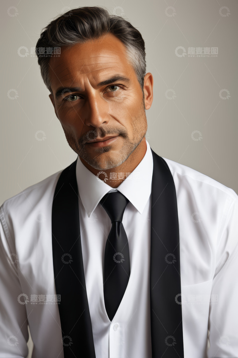 高清大图下载【趣麦麦图】穿着正装的成熟男性肖像