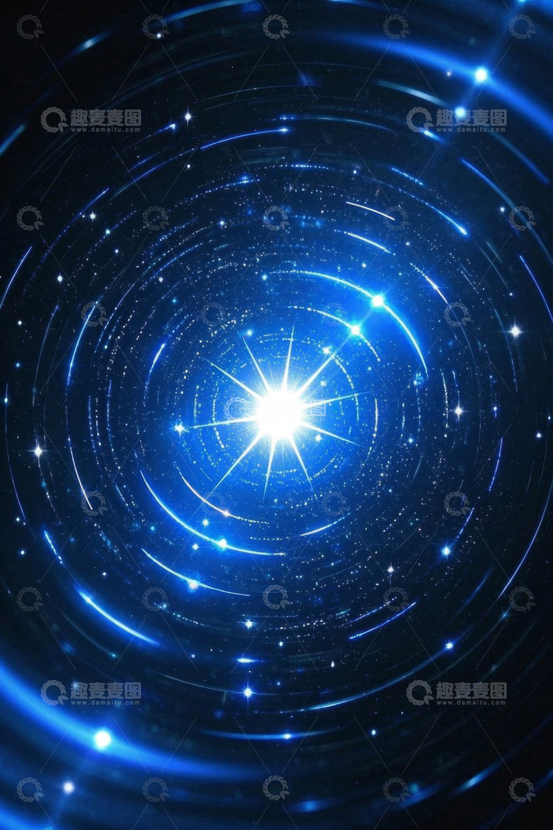 高清大图下载【趣麦麦图】蓝色星空发光抽象背景