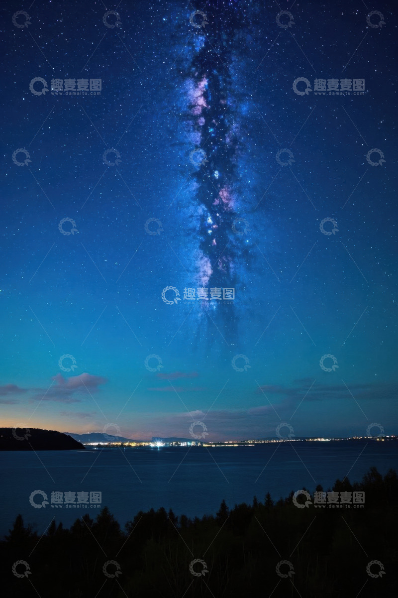 高清大图下载【趣麦麦图】湖畔夜空下的银河系景观